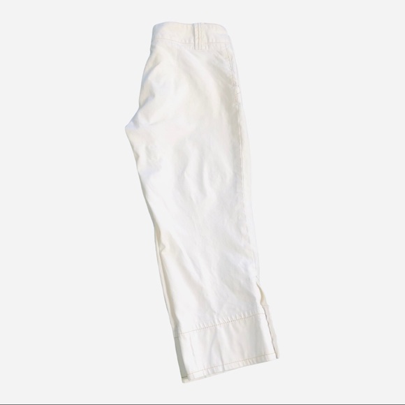 Bebe White Crop Jeans Button Cuff Pants White Size 4 - Picture 4 of 5
